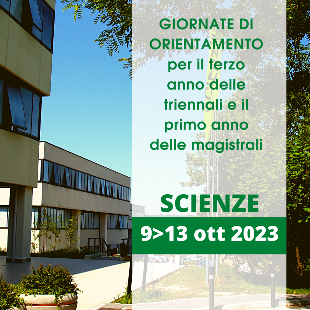 Il DISVA organizza una giornata di orientamento e di benvenuto per tutti gli interessati ai corsi magistrali di Scienze.