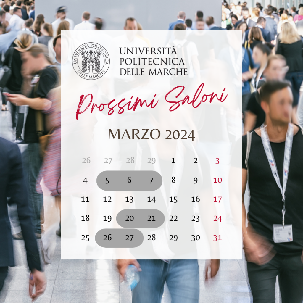 OrientaLazio, Salone dello Studente e Orientiamoci 2.0: vieni a conoscere l'Università Politecnica delle Marche! Il nostro staff ti aspetta per darti tutte le info sui corsi di Agraria, Economia, Ingegneria, Medicina e Scienze.