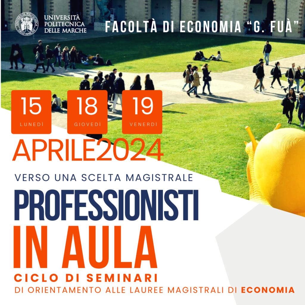 Ciclo di seminari di orientamento ai corsi di laurea magistrale. I seminari hanno lo scopo...