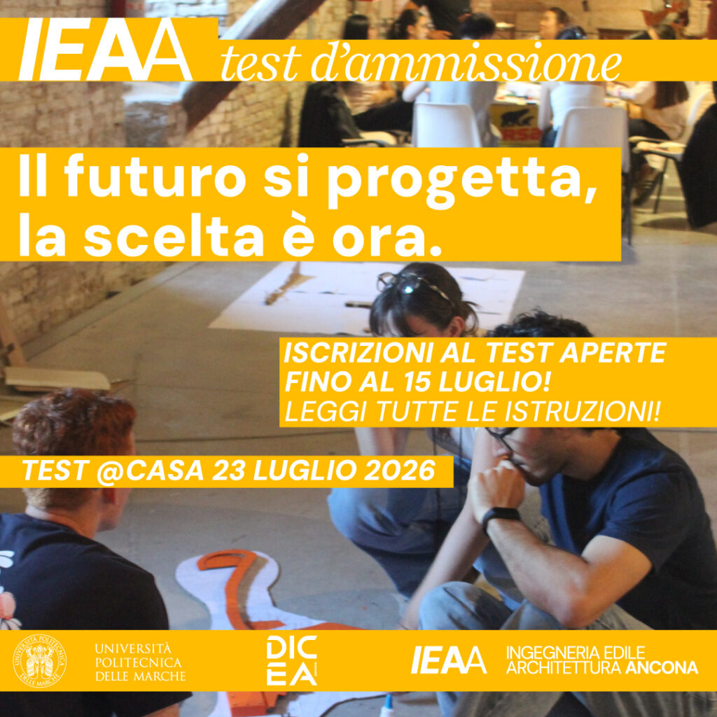Iscrizioni entro il 15 luglio 2026! La prova avrà luogo il giorno 23 luglio 2026. Preparati al test con le simulazioni organizzate dal Corso di studi in Ingegneria Edile-Architettura!